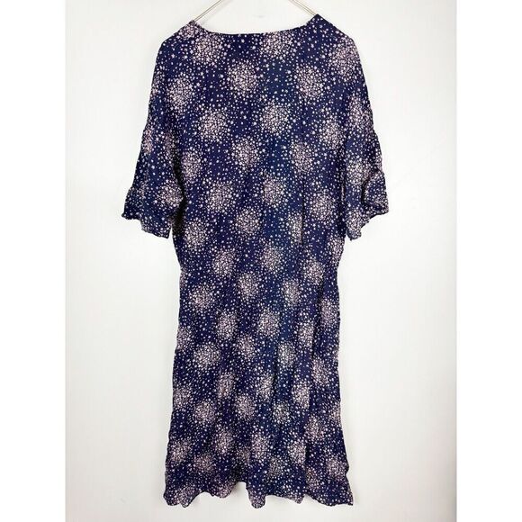 Boden Womens Truro A-Line Dress UK 18L US 14L Blue Floral Short Sleeve V Neck - Picture 3 of 4